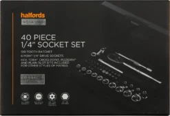 Halfords Advanced 40 Piece 1/4" Socket Set -Carrera Store 332374c scaled