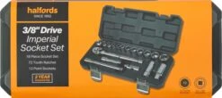 Halfords 18 Piece 3/8" Drive Imperial Socket Set -Carrera Store 332454c