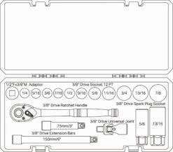 Halfords 18 Piece 3/8" Drive Imperial Socket Set -Carrera Store 332454e
