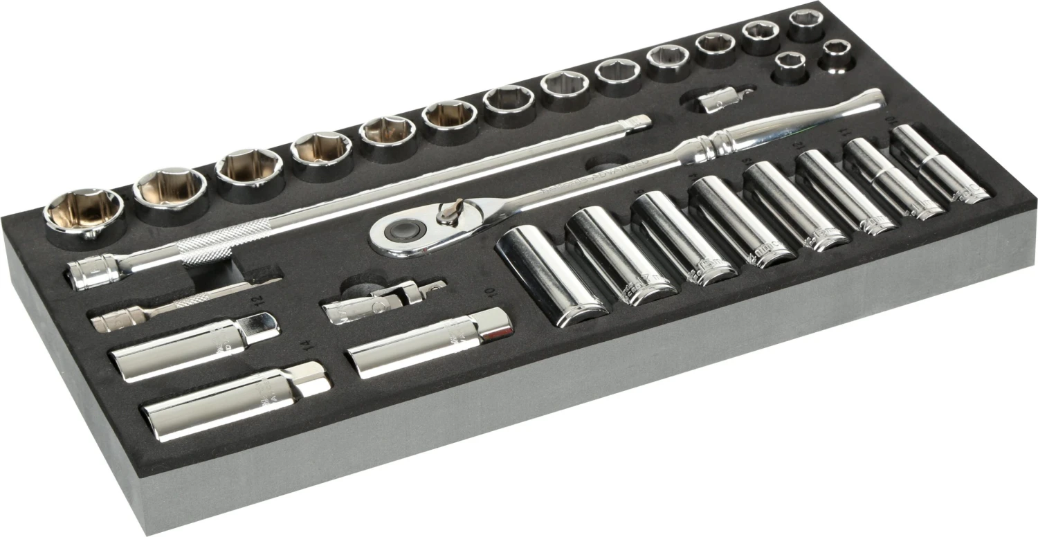 Halfords Advanced 31 Piece 3/8" Socket Set Modular Tray 1 Halfords Advanced 31 Piece 3/8" Socket Set Modular Tray