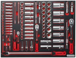 Sealey 91pc 1/4" 3/8" & 1/2" Sq Socket Set Tool Tray -Carrera Store 453846b