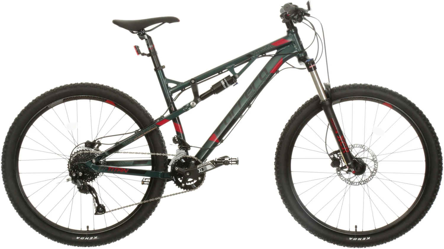 Carrera Titan Mens Full Suspension Mountain Bike - S, M, L Frames, Green/Grey 1 Carrera Titan Mens Full Suspension Mountain Bike - S, M, L Frames, Green/Grey